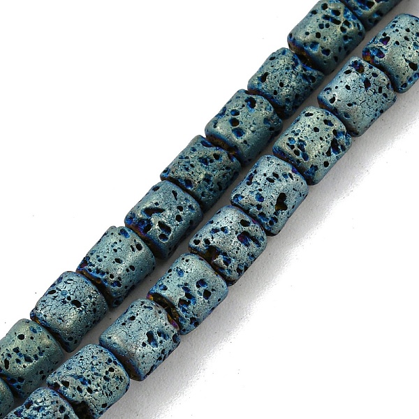 

PandaHall Electroplated Natural Lava Rock Beads Strands, Column, Green Plated, 4~4.5x4.5~5mm, Hole: 0.9mm, about 78pcs/strand, 16.14''...