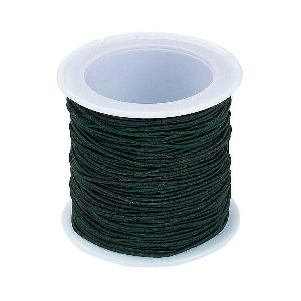 

PandaHall Elastic Cord, Dark Green, 1mm, about 22.96 yards(21m)/roll Elastic Fibre Round Green