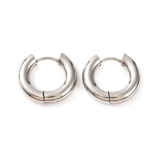 

PandaHall 304 Stainless Steel Hoop Earrings for Women, Ring, Stainless Steel Color, 19x20x4mm, Pin: 1mm 304 Stainless Steel Ring