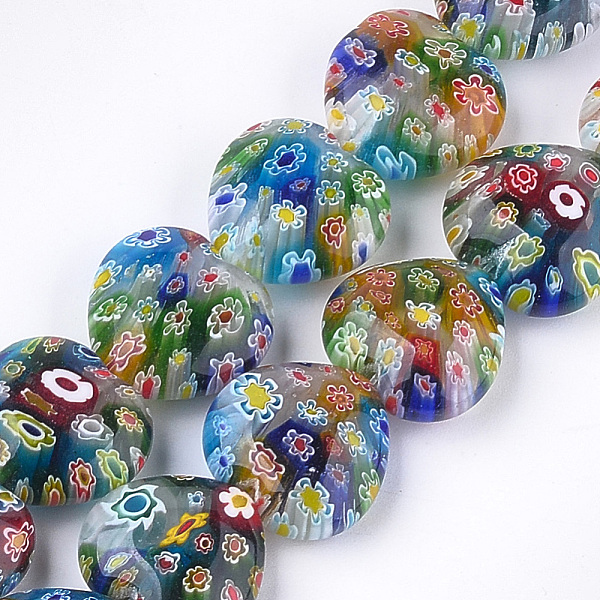 

PandaHall Handmade Millefiori Lampwork Beads Strands, Heart, Colorful, 21~22x21~22x10~10.5mm, Hole: 1.2mm, 17pcs/strand, 13.9 inch...