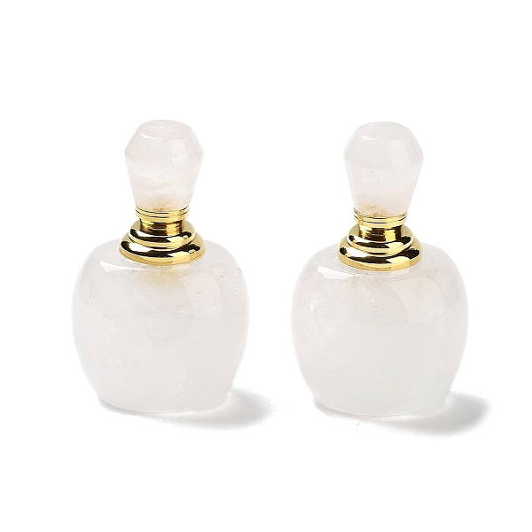 

PandaHall Natural Quartz Crystal Dropper Bottles, with Golden 304 Stainless Steel Findings, SPA Aromatherapy Essemtial Oil Empty Bottle...