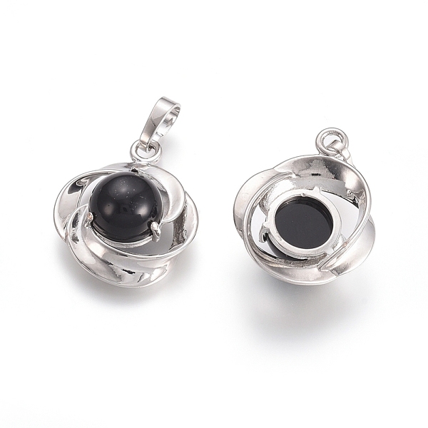 

PandaHall Natural Black Agate Pendants, with Platinum Tone Brass Findings, Flower, Dyed & Heated, 24x19.4x9.8mm, Hole: 6x3.5mm Black Agate...