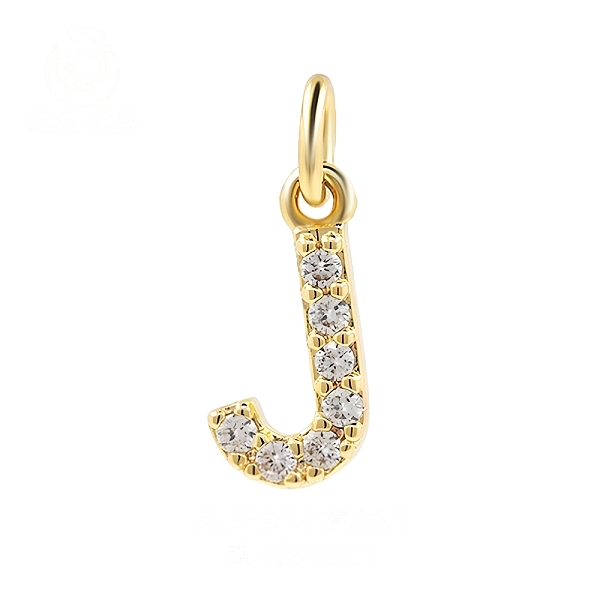 

PandaHall Brass Cubic Zirconia Pendants with Jump Rings, Real 18K Gold Plated, Letter J, 15x7.5x2.2mm, Hole: 2.8mm Brass+Cubic Zirconia..., Clear