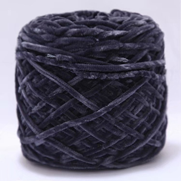 PandaHall Wool Chenille Yarn, Velvet Cotton Hand Knitting Threads, for Baby Sweater Scarf Fabric Needlework Craft, Dark Slate Gray, 3mm...