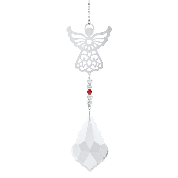 

PandaHall Teardrop Glass Hanging Suncatcher Pendant Decoration, Crystal Ceiling Chandelier Ball Prism Pendants, with Stainless Steel...