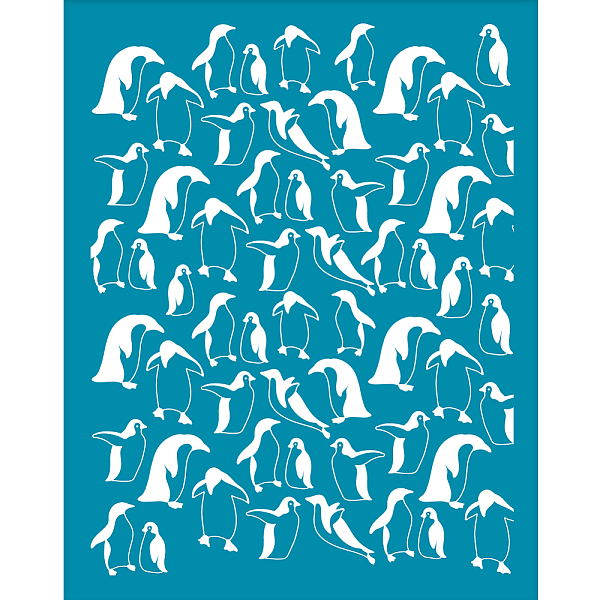 

PandaHall Silk Screen Printing Stencil, for Painting on Wood, DIY Decoration T-Shirt Fabric, Penguin, 100x127mm Nylon Penguin Cyan