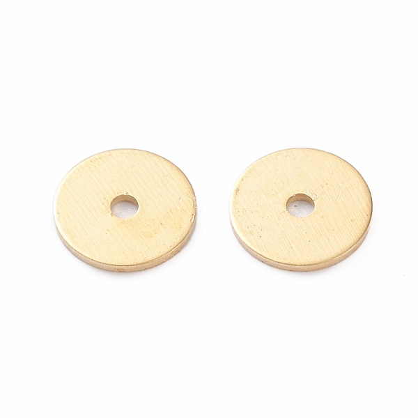 

PandaHall Brass Spacer Beads, Long-Lasting Plated, Disc, Real 18K Gold Plated, 6x0.5mm, Hole: 1mm Brass Flat Round