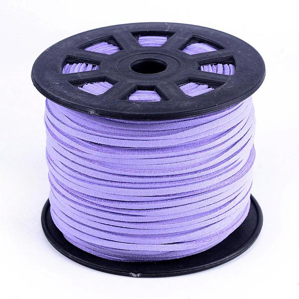 

PandaHall Faux Suede Cords, Faux Suede Lace, Lilac, 1/8 inch(3mm)x1.5mm, about 100yards/roll(91.44m/roll), 300 feet/roll Faux Suede Purple
