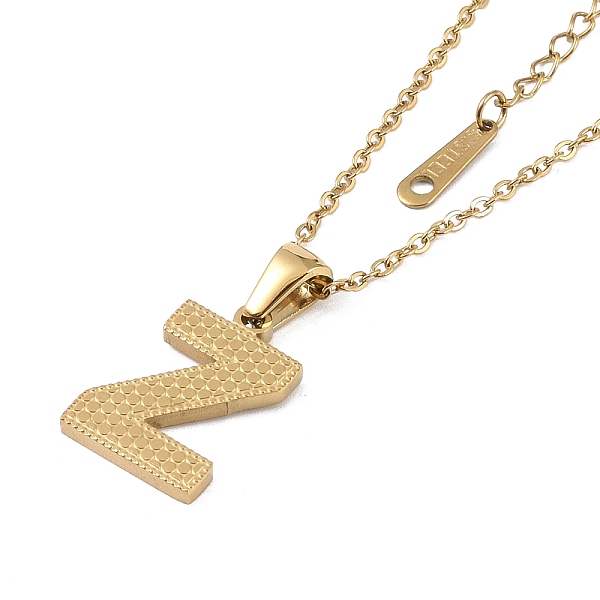 

PandaHall Ion Plating(IP) Initial Letter 304 Stainless Steel Pendant Necklaces, Real 18K Gold Plated, Letter Z, 15.87 inch(40.3cm), Pendant...