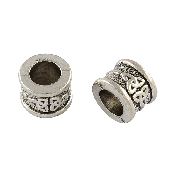 

PandaHall Tibetan Style Zinc Alloy Beads, Large Hole Column Beads, Lead Free & Cadmium Free, Antique Silver, 8.2x10.7mm, Hole: 6.3mm Alloy...