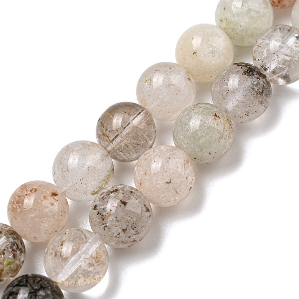 

PandaHall Natural Lodolite Quartz Beads Strands, Round, 10mm, Hole: 0.8mm, about 37pcs/strand, 15.55''(39.5cm) Lodolite Quartz Round