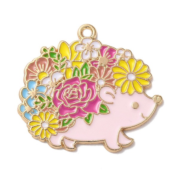 

PandaHall Golden Plated Alloy Enamel Pendants, Hedgehog Charm, Colorful, 27x30x1mm, Hole: 1.6mm Alloy+Enamel Hedgehog