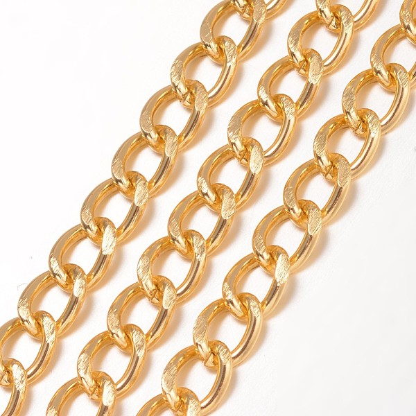 

PandaHall Aluminium Twisted Curb Chains, Diamond Cut Chains, with Spool, Unwelded, Faceted, Golden, 10x6.5x1.8mm, about 16.4 Feet(5m)/roll...