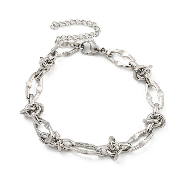 

PandaHall 304 Stainless Steel Oval Link Chains Bracelets for Men & Women, Stainless Steel Color, 7-1/8 inch(18cm) 304 Stainless Steel