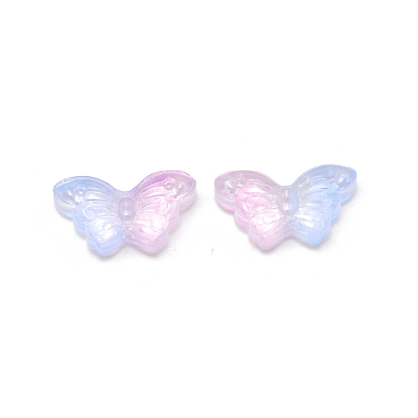 

PandaHall Two Tone Glass Beads, Butterfly, Pearl Pink, 8x15x4.5mm, Hole: 1mm Glass Butterfly