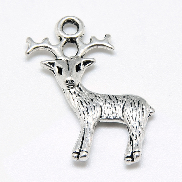 

PandaHall Tibetan Style Alloy Pendants, Christmas Reindeer/Stag, Cadmium Free & Nickel Free & Lead Free, Antique Silver, 23.5x19x3mm, Hole...