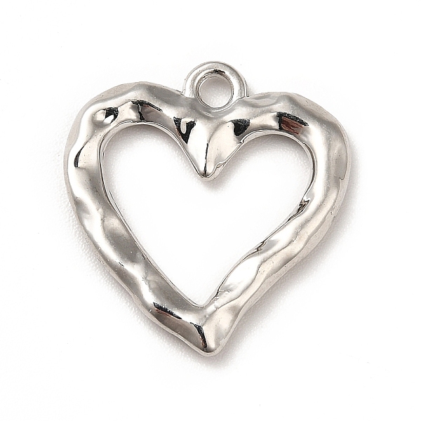 

PandaHall Rack Plating Alloy Pendants, Cadmium Free & Lead Free, Heart Charms, Platinum, 20x18.5x2mm, Hole: 1.8mm Alloy Heart