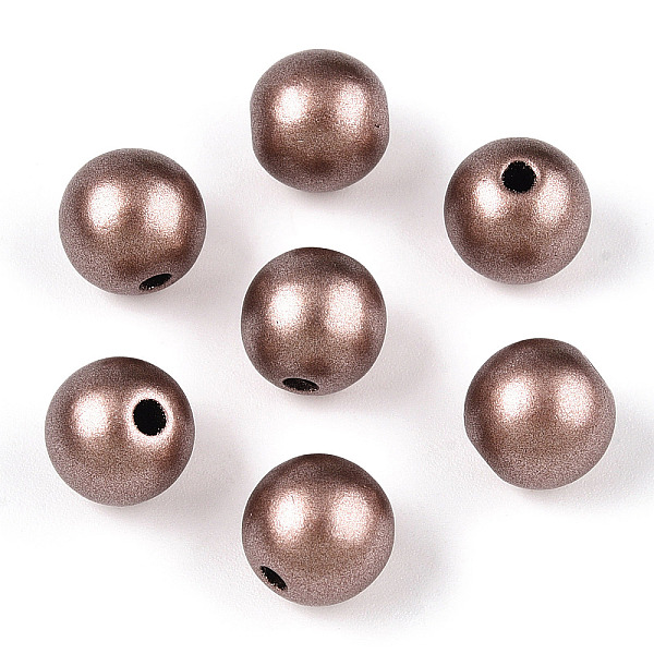 

PandaHall Matte Style Spray Painted Acrylic Beads, Round, Camel, 10mm, Hole: 2mm Acrylic Round Brown