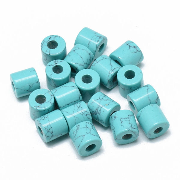 

PandaHall Synthetic Turquoise Beads, Dyed, Column, 9x9mm, Hole: 3.5mm Synthetic Turquoise Column