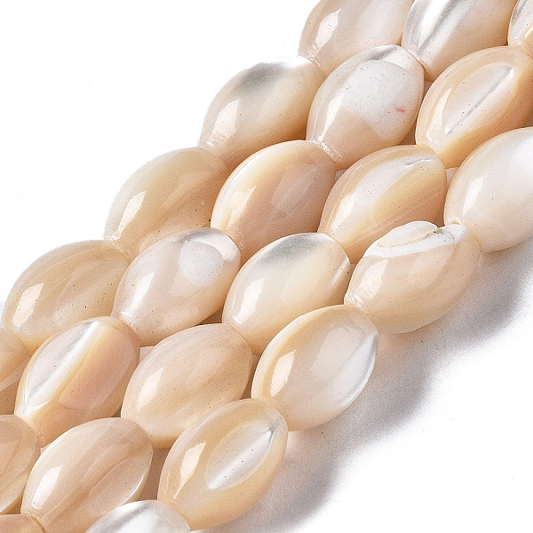 

PandaHall Natural Trochid Shell/Trochus Shell Beads Strands, Oval, Seashell Color, 9x6mm, Hole: 0.7mm, about 44~45pcs/strand, 15.35 inch..., Orange