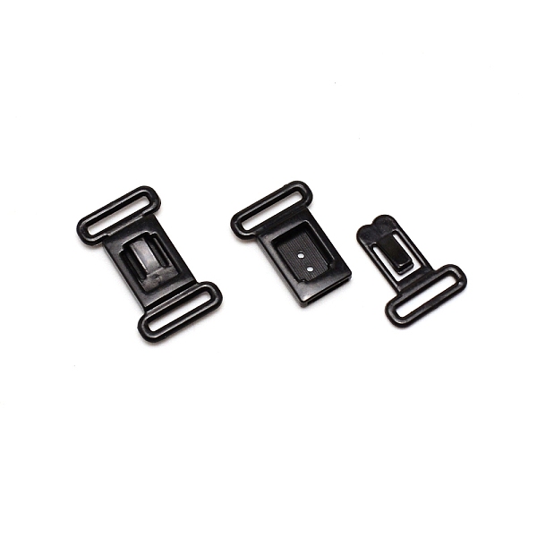 

PandaHall Plastic Swimsuit Bra Hooks, Bra Strap Slide Hook, Clothing Bra Accessories, Black, 28x17x3.5mm, Hole: 1mm Plastic Others Black