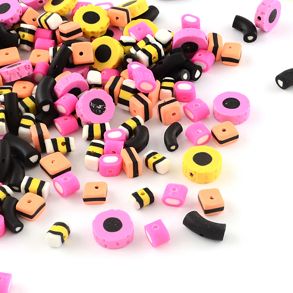 

PandaHall Mixed Shapes Handmade Polymer Clay Beads, Mixed Color, 7~14x7~12x4~6mm, Hole: 1mm Polymer Clay Mixed Shapes Multicolor
