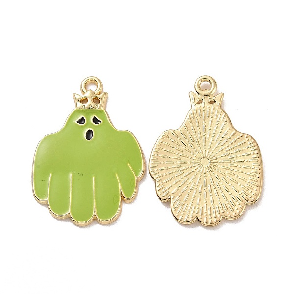 

PandaHall Halloween Theme Rack Plating Alloy Enamel Pendants, Ghost Charms, Light Gold, 31x22x1.7mm, Hole: 2mm Alloy+Enamel Ghost