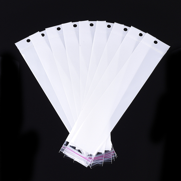

PandaHall Pearl Film Cellophane Bags, OPP Material, Self-Adhesive Sealing, with Hang Hole, Rectangle, White, 26~27x4cm, Unilateral Thickness...
