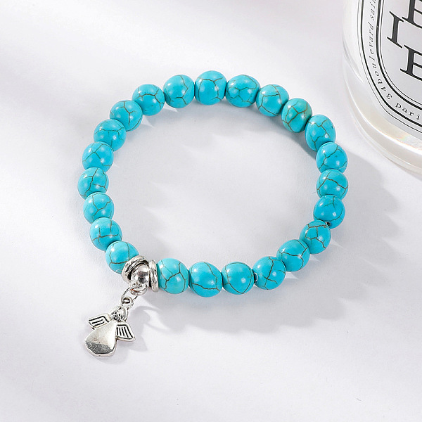 

PandaHall Beaded Bracelet Women's Set Popular Bohemian Ethnic Style Turquoise Bracelet Natural Gemstone