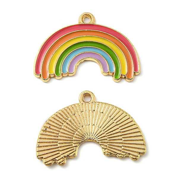 

PandaHall Zinc Alloy Enamel Pendants, Golden, Rainbow, 18.5x27x1mm, Hole: 1.6mm Alloy+Enamel Rainbow