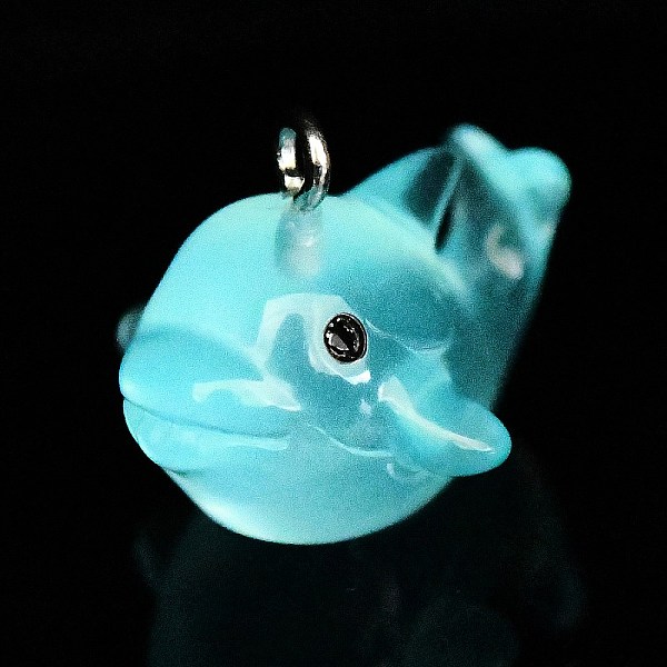 

PandaHall Luminous Translucent Resin Pendants, Shark Charm, with Platinum Tone Iron Loops, Sky Blue, 20.5x23x27mm, Hole: 2.5mm Iron+Resin...