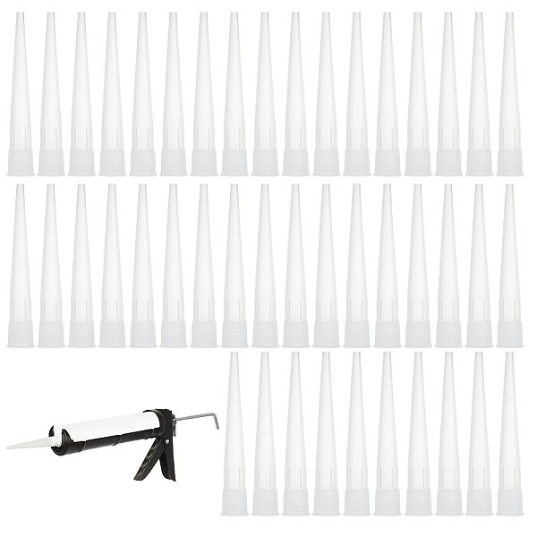 

PandaHall Plastic Caulking Nozzle Applicators, Cones Nozzles, White, 105x19mm, Hole: 3.5mm, Inner Diameter: 15mm Plastic Cone White