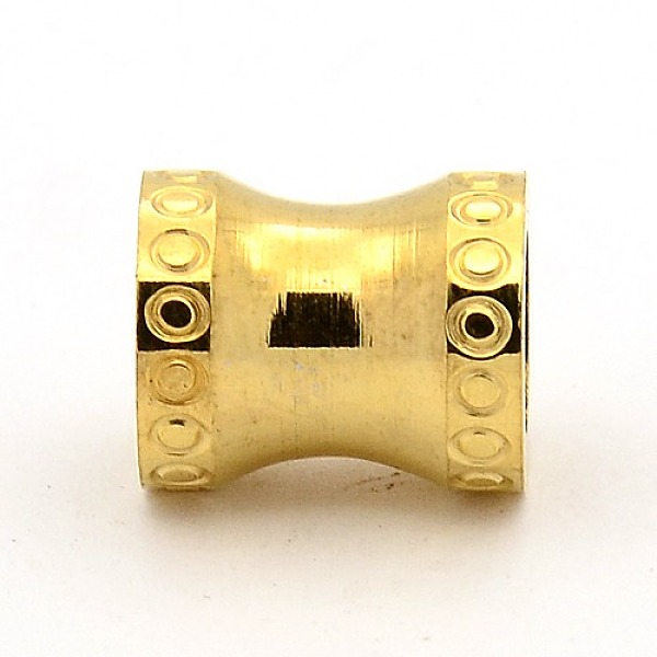 

PandaHall Stainless Steel Beads, Large Hole Column Beads Ion Plating (IP), Golden, 12x10mm, Hole: 6mm Stainless Steel Column