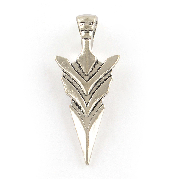 

PandaHall Tibetan Style Alloy Pendants, Cadmium Free & Lead Free, Arrow, Antique Silver, 46x19x9mm, Hole: 6mm, about 160pcs/1000g Alloy...