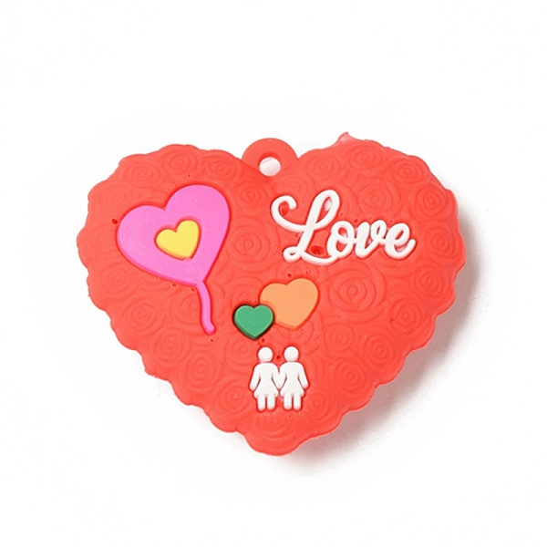 

PandaHall Opaque Resin Pendants, Love Heart Charm, Orange Red, Word Love, Heart Pattern, 36x45x10mm, Hole: 3mm Resin Heart