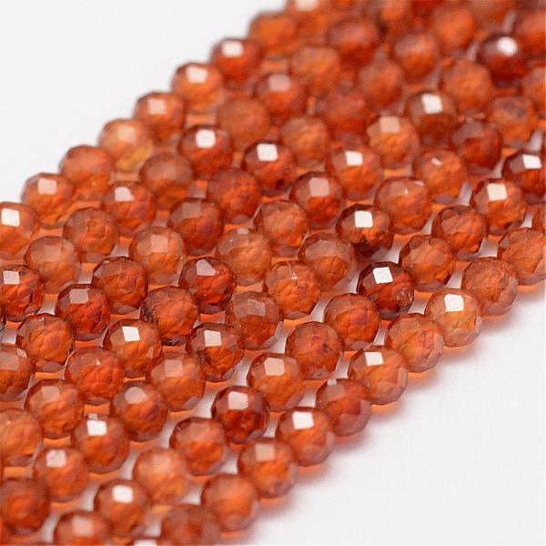 

PandaHall Natural Garnet Beads Strands, Faceted, Round, 3mm, Hole: 0.5~0.6mm, about 127~135pcs/strand, 15.3~15.7 inch(39~40cm) Garnet Round..., Orange