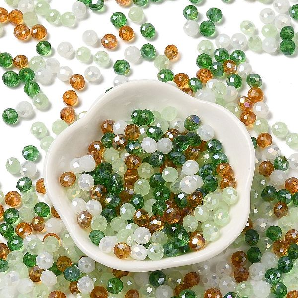 

PandaHall Glass Beads, Faceted, Rondelle, Dark Sea Green, 6x5mm, Hole: 1mm, about 2360pcs/500g Glass Rondelle