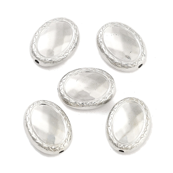 

PandaHall CCB Plastic Beads, Oval, Platinum, 17.5x13x5.5mm, Hole: 1.4mm, about 641pcs/500g Plastic Oval