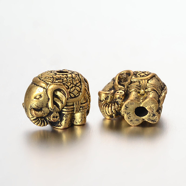 

PandaHall Elephant Alloy Beads, Antique Golden, 9.5x11.5x7.5mm, Hole: 2mm Alloy Elephant