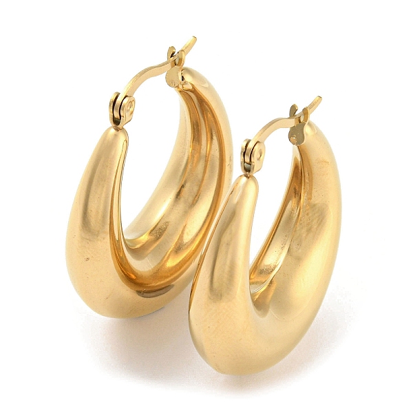 

PandaHall Ion Plating(IP) 304 Stainless Steel Hoop Earrings for Women, Golden, 31.5x28x9.5mm 304 Stainless Steel