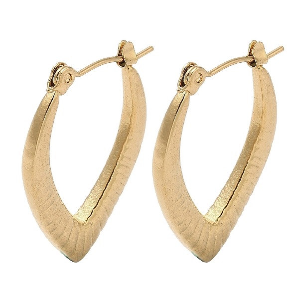 

PandaHall Leaf 201 Stainless Steel Half Hoop Earrings for Women, with 304 Stainless Steel Pin, Golden, 27x3mm 201 Stainless Steel Leaf