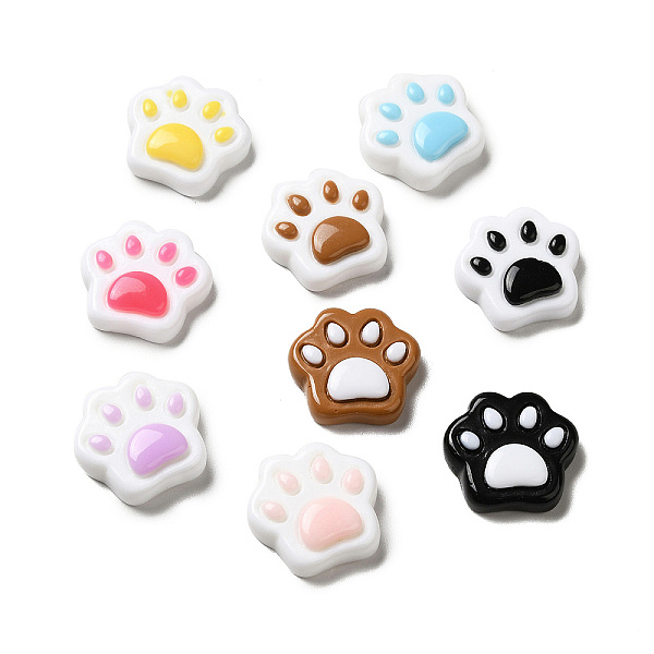 

PandaHall Opaque Resin Cabochons, Cat Paw Shape, Mixed Color, 18x19x4.5mm Resin Paw Print Multicolor