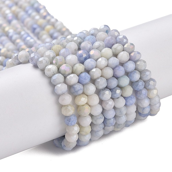 

PandaHall Faceted Electroplated Glass Beads Strands, AB Color Plated, Rondelle, Slate Blue, 4x3mm, Hole: 0.9mm, about 112pcs/strand, 16.14''...