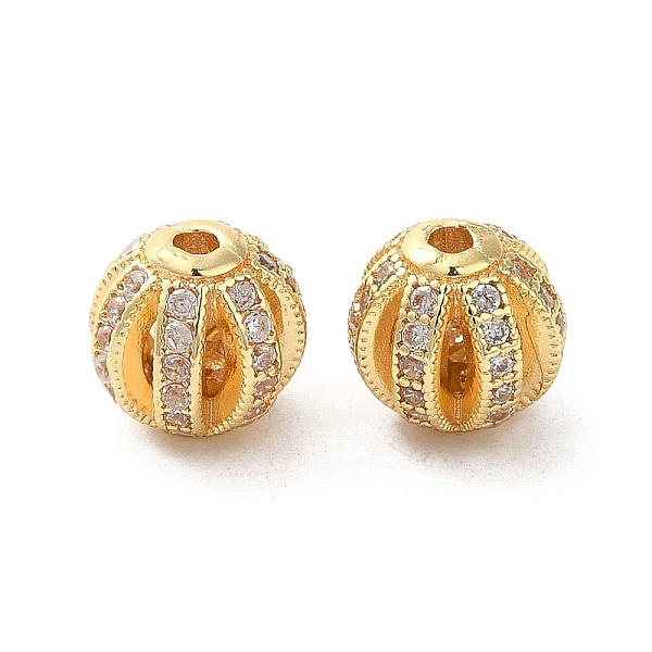 

PandaHall Rack Plating Brass Pave Cubic Zirconia Beads, Long-Lasting Plated, Round, Real 14K Gold Plated, 7.5x8mm, Hole: 1.6mm Brass+Cubic...