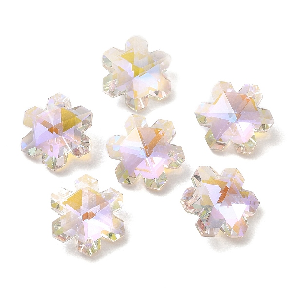 

PandaHall Electroplate Transparent Glass Pendants, Back Plated, Faceted, Snowflake Charms, Clear, 19.5x17x9mm, Hole: 1.2mm Glass Snowflake...