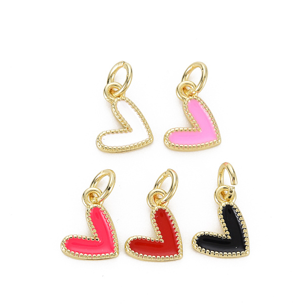 

PandaHall Brass Enamel Charms, with Jump Rings, Cadmium Free & Nickel Free & Lead Free, Real 16K Gold Plated, Heart, Mixed Color..., Multicolor
