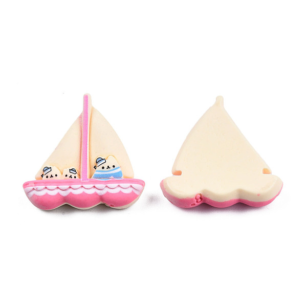 

PandaHall Opaque Resin Cabochons, Nautical Theme, Sailboat, Antique White, 29x29x7mm Resin Vehicle