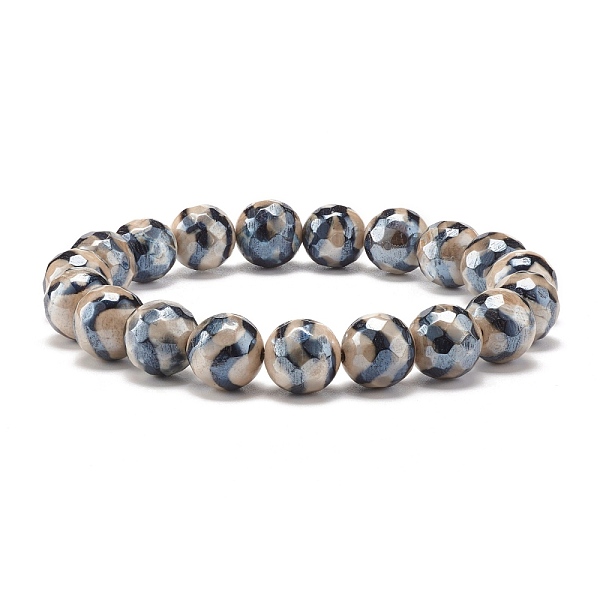 

PandaHall 10MM Tibetan DZi Mala Bead Bracelet, Amulet Buddhist Jewelry for Women, Inner Diameter: 2-3/8 inch(6cm), Beads: 10mm Tibetan Agate