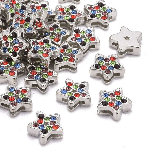 

PandaHall Rhinestone Alloy Pendant, Cadmium Free & Lead Free, Star, Platinum, about 12mm in diameter, hole: 2mm Alloy+Rhinestone Star