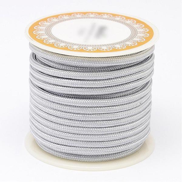 

PandaHall Braided Polyester Cords, Round, Light Grey, 3mm, about 8.74 yards(8m)/roll Polyester Gray